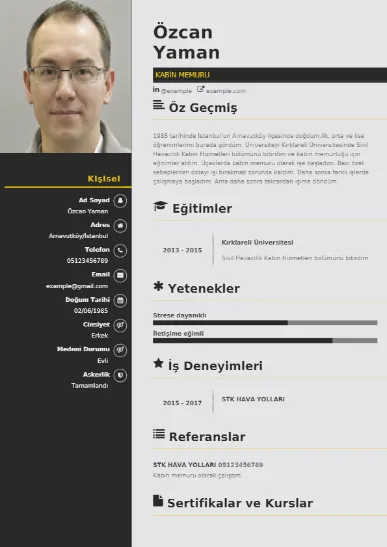 Hostes Örnek cv indir